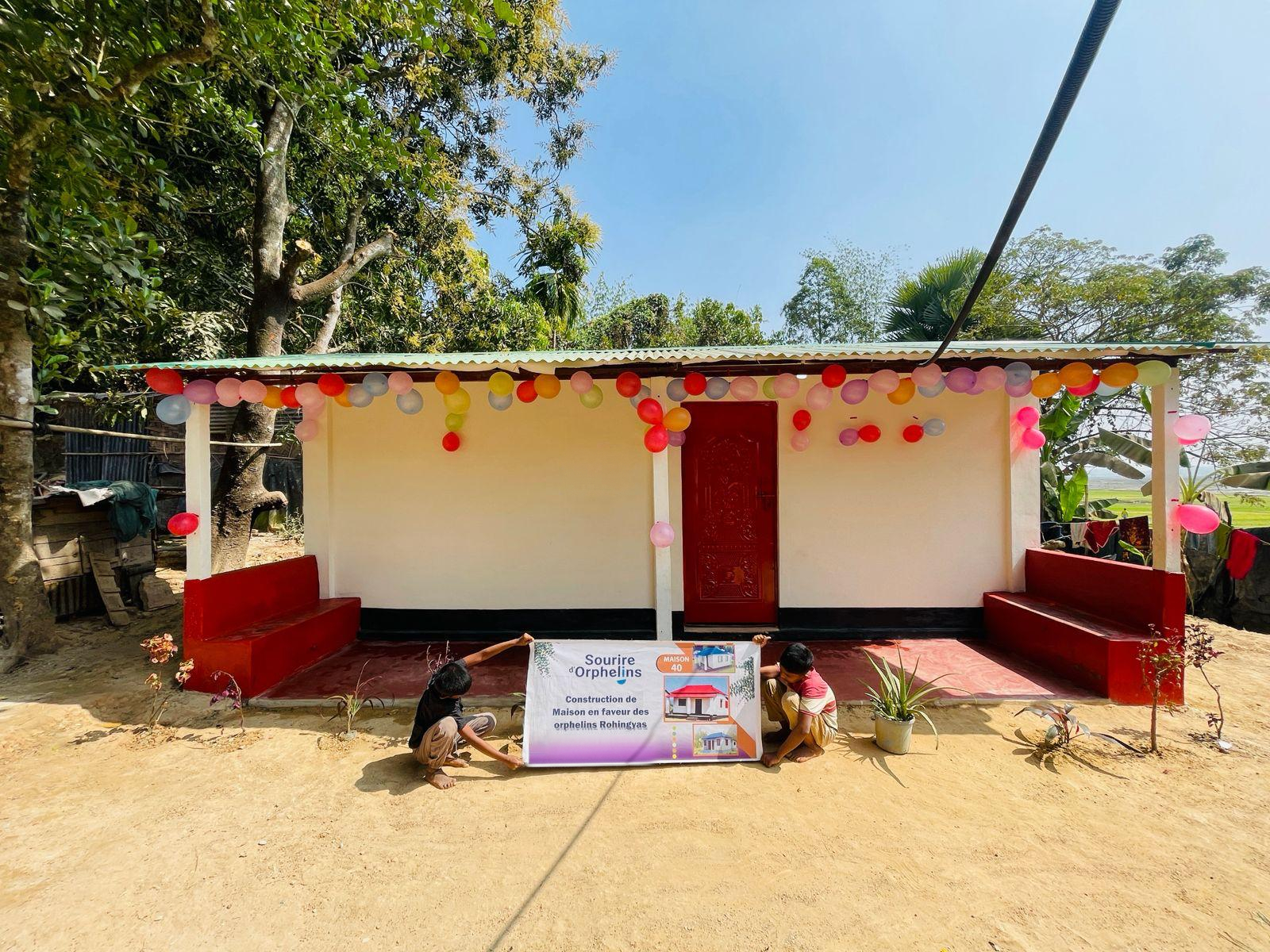 Maison pour orphelins du Bangladesh construite par Sourire d'Orphelins grâce à vos dons.