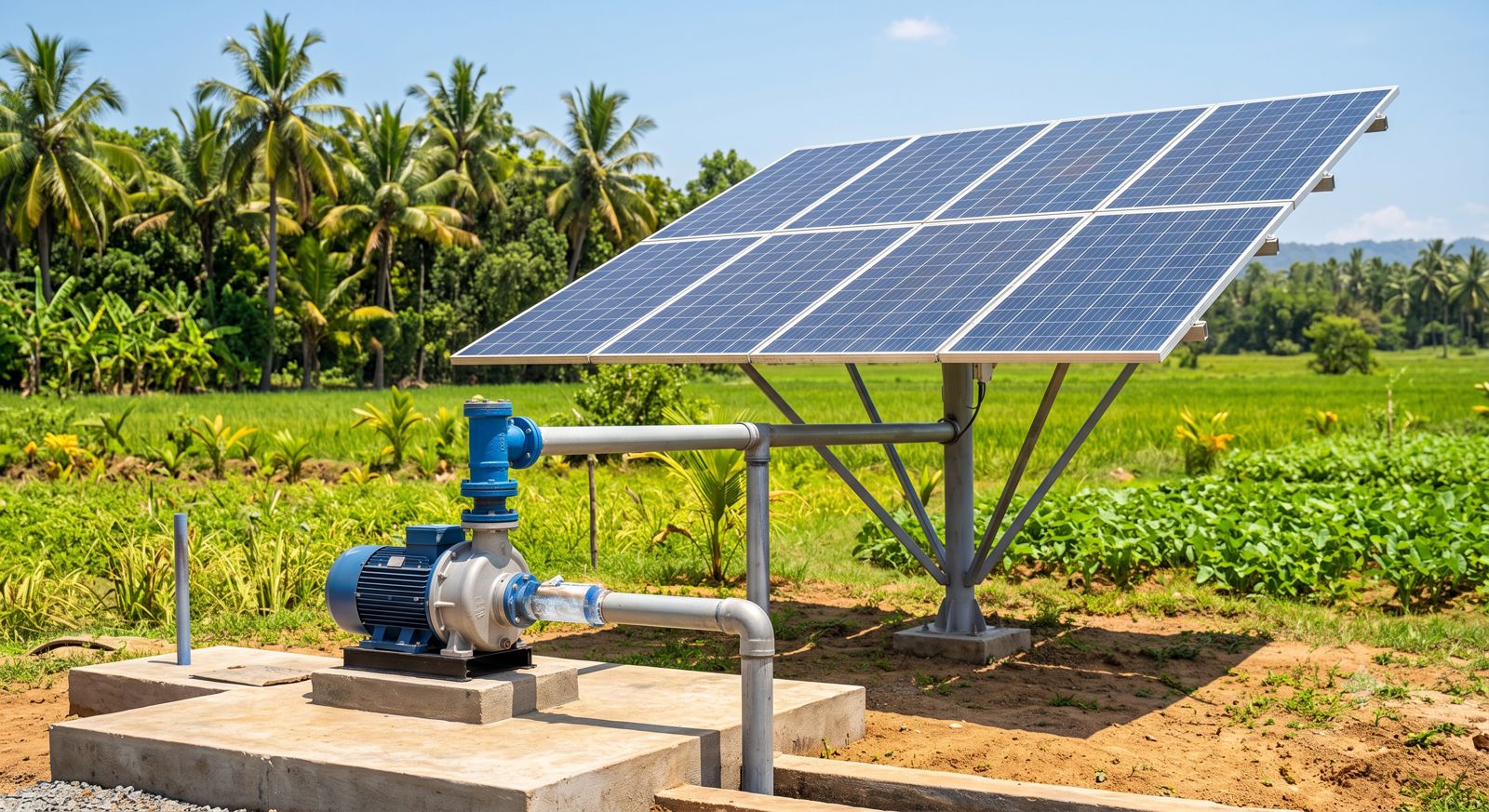 Puits agricole fonctionnant à l'énergie solaire au Sri Lanka